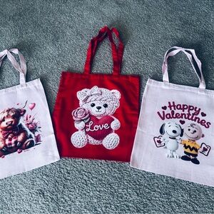 Valentine's Themed Tote Bags Set